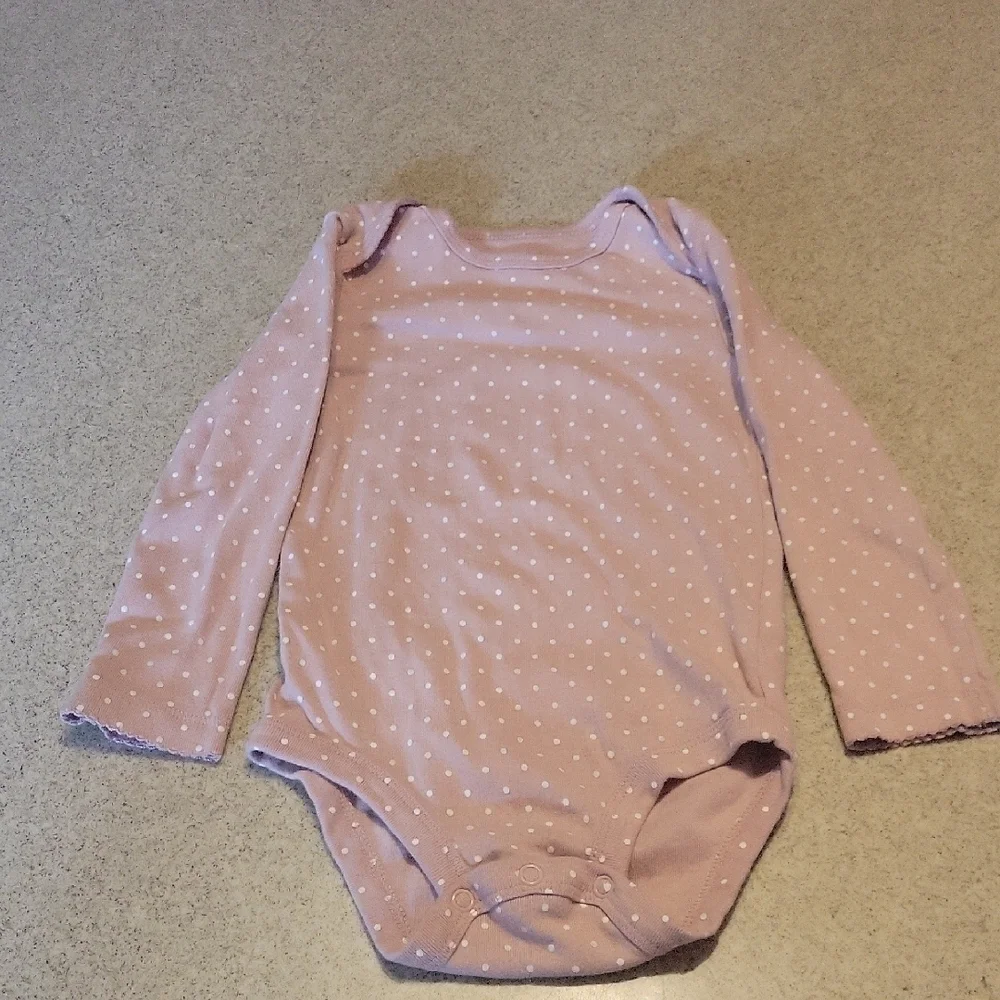 Carter's Floral Vest Pink Polka Dot Long Sleeve Bodysuit & Green Pants 24 MONTHS